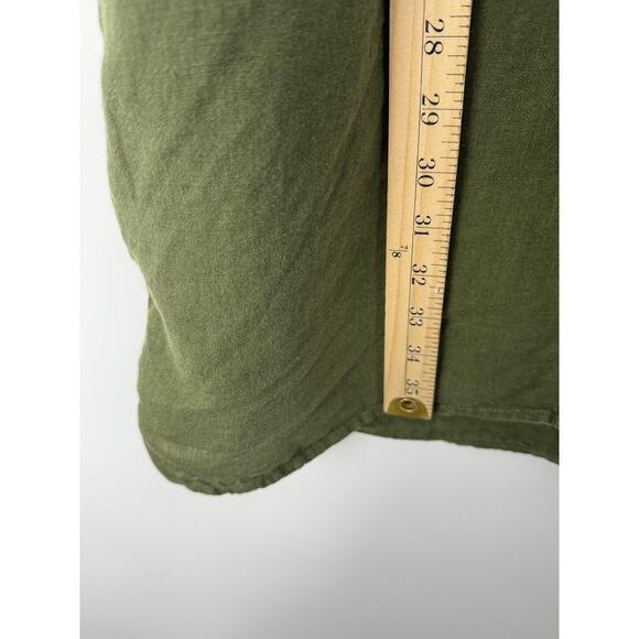 J.Crew Baird McNutt Irish Linen Button-Down Shirtdress in Olive Green Size M - Picture 6 of 9